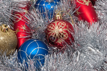 Colorful Christmas ornaments for the Christmas treeの写真素材