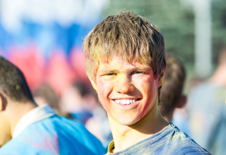 Orenburg, Russia - 13 June 2015: Young people at the Festival of holiのeditorial素材