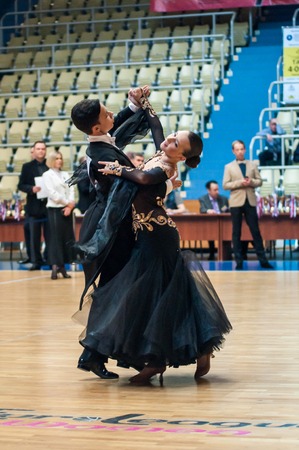 Orenburg, Russia - 24 May 2015: Girl and boy dancing on City Championship of in sports dancingのeditorial素材