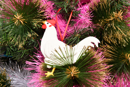 Colorful Christmas ornaments on the Christmas tree holidayの写真素材