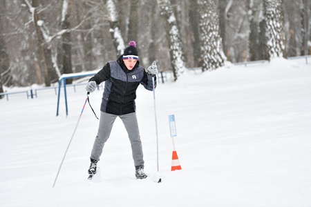 Orenburg, Russia-January 26, 2017 year: students play in the winter games, dedicated to Day studentsのeditorial素材