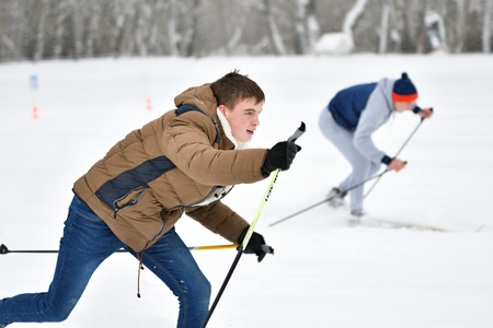 Orenburg, Russia-January 26, 2017 year: students play in the winter games, dedicated to Day studentsのeditorial素材