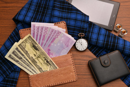 Accessories business men-tablet computer, purse, money, watches, Cufflinks