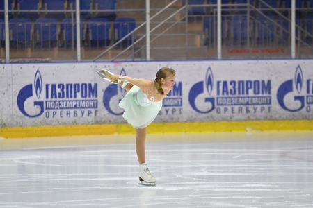 Orenburg, Russia - March 25, 2017 year: Girls compete in figure skating "Orenburg expanses"のeditorial素材