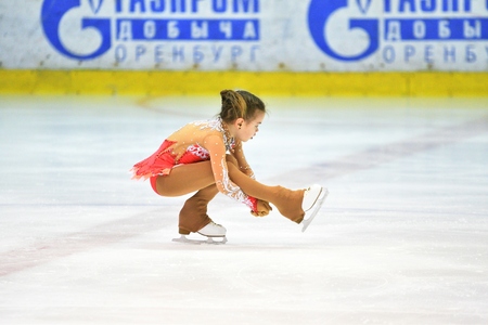Orenburg, Russia - March 25, 2017 year: Girls compete in figure skating "Orenburg expanses"のeditorial素材