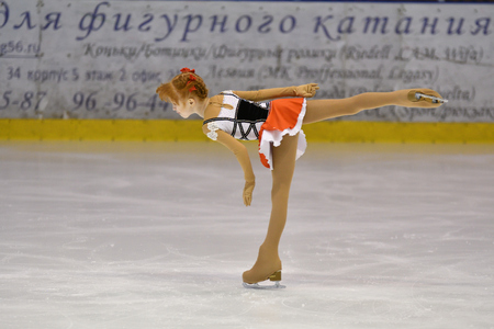 Orenburg, Russia - March 25, 2017 year: Girls compete in figure skating "Orenburg expanses"のeditorial素材