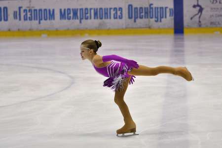 Orenburg, Russia - March 25, 2017 year: Girls compete in figure skating "Orenburg expanses"のeditorial素材