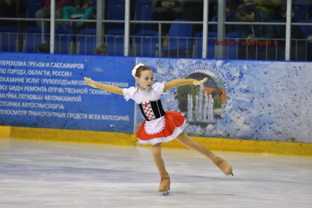 Orenburg, Russia - March 25, 2017 year: Girls compete in figure skating "Orenburg expanses"のeditorial素材