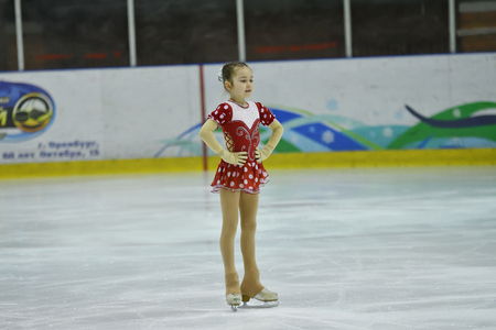 Orenburg, Russia - March 31, 2018 year: Girls compete in figure skating "Orenburg expanses"のeditorial素材