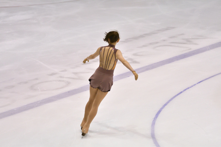 Orenburg, Russia - March 31, 2018 year: Girls compete in figure skating "Orenburg expanses"のeditorial素材