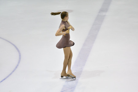 Orenburg, Russia - March 31, 2018 year: Girls compete in figure skating "Orenburg expanses"のeditorial素材