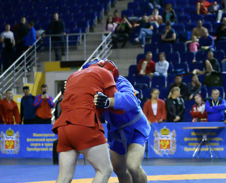Orenburg, Russia - October 25-26, 2019: Boys competitions Self-defense without weapons in the Championship of the Orenburg region among boys and girlsのeditorial素材