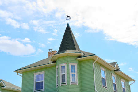 Elements of the facade of a modern house in the villageの写真素材