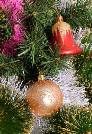 Colorful balls to decorate the Christmas tree for New Year and Christmasの写真素材