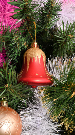 Colorful balls to decorate the Christmas tree for New Year and Christmasの写真素材