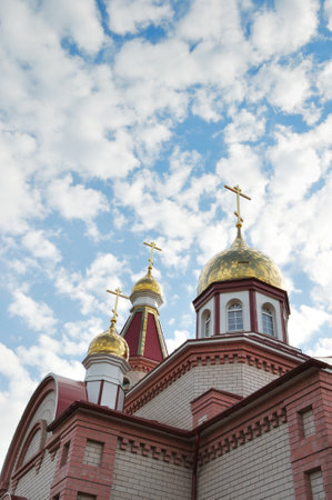Russian Ancient Orthodox Church (RDC), in honor of the holy miracle workers and silverless Kozma and Damian, Orenburg, Russiaの写真素材