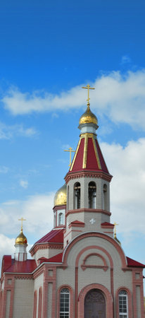 Russian Ancient Orthodox Church (RDC), in honor of the holy miracle workers and silverless Kozma and Damian, Orenburg, Russiaの写真素材