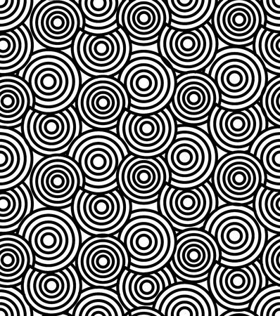 Abstract seamless swirls black and white pattern. Vector black can be changed to any colo. For print, site background, wallpaper, fabricのイラスト素材