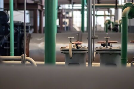 Industry. Old pumping station. Detail. Close-up.の写真素材