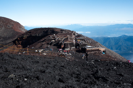 Mount Fuji climbing, colorful view of the ruinsの写真素材