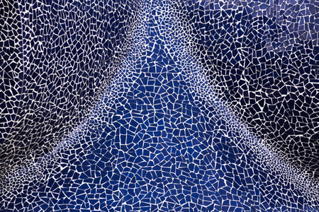 Mosaic of small parts, blue and black fragments. Art and Architecture