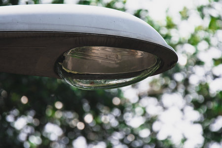A street lamp close-up in the afternoon