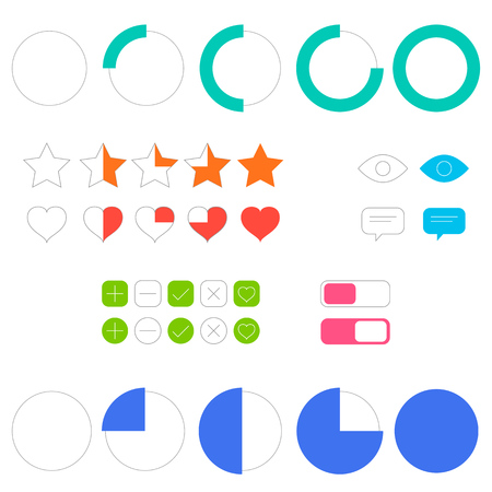 Icons of the interface element, vector illustration. User interface elements set for prototyping.のイラスト素材