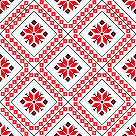 Seamless pattern flat vector illustration, geometric ornament, ethnic creativity, a concept for printing on fabric and paper. Red diamondsのイラスト素材