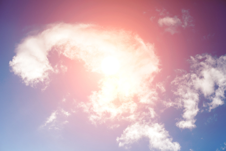 sky with clouds and sun raysの写真素材