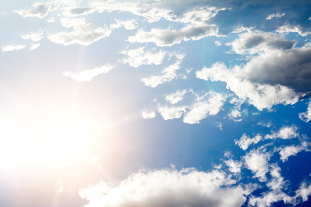 sky with clouds and sun raysの写真素材