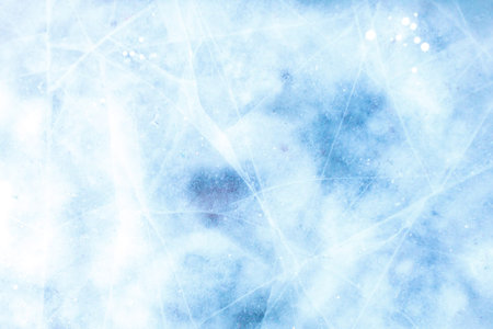 natural blue ice with cracks