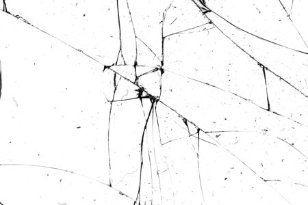 broken glass. black cracks on a white backgroundの写真素材