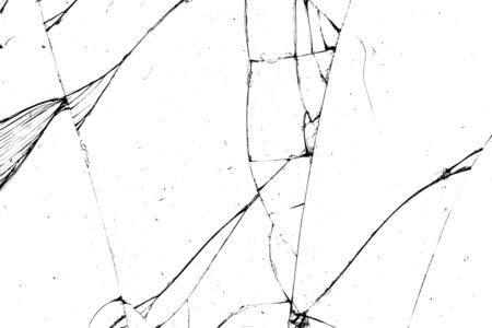 broken glass. black cracks on a white backgroundの写真素材