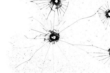 broken glass. black cracks on a white backgroundの写真素材