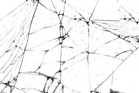 broken glass. black cracks on a white backgroundの写真素材