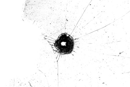 broken glass. black cracks on a white backgroundの写真素材