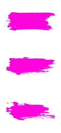 set of pink brush strokes isolated on a white background. designer brushの写真素材