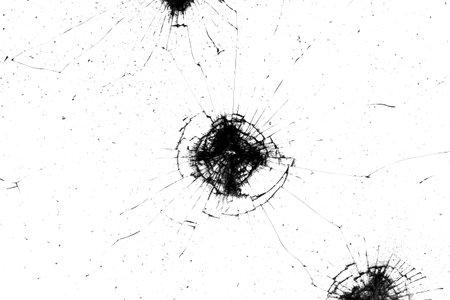 broken glass. black cracks on a white background