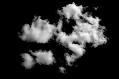 white cloud isolated on black background. High quality photoの写真素材