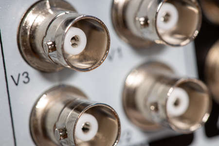 connectors for camcorders on the DVR. High quality photoの写真素材