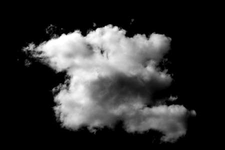 white cloud isolated on black backgroundの写真素材