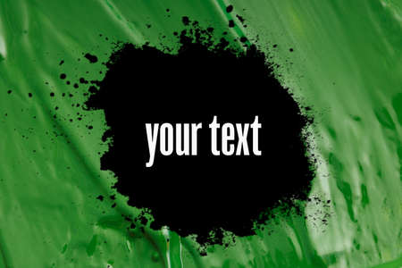 black banner on colored paint. advertisement. uneven stroke on a colorful surface. High quality photoの写真素材