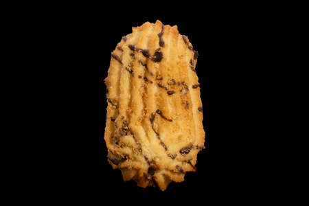 shortbread cookies isolated on a black background. High quality photoの写真素材