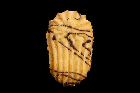 shortbread cookies isolated on a black background. High quality photoの写真素材