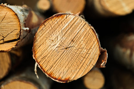 the lumber is in a heap. View from the side
