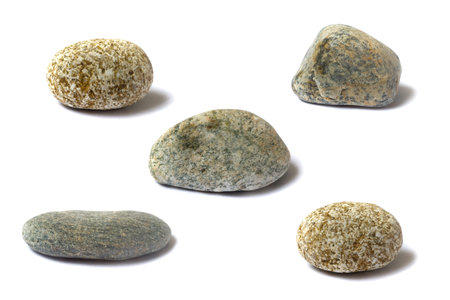 a set of stones with a shadow isolated on a white background