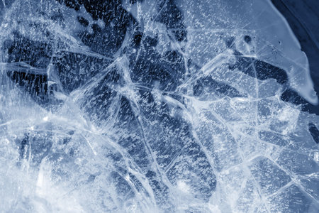 beautiful blue ice with cracks. frosty texture. High quality photo