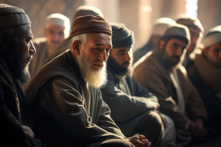 A picture showing a group of men sitting next to each other. This image can be used to depict friendship, teamwork, or a casual gathering.の素材