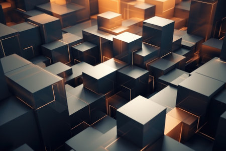 A collection of cubes arranged in a room. Versatile and suitable for various design projects.の素材