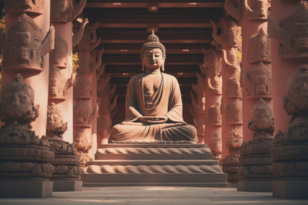 A statue of a person sitting on a step. This image can be used to depict relaxation, contemplation, or solitude. It can also be used to represent a memorial or tribute.の素材